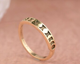 Moon Phase Ring: Dainty Celestial Stacking Ring