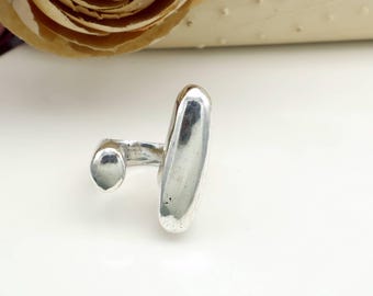 Chunky Bypass Ring: Adjustable Open Band Thumb Ring