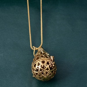Chiming Pregnancy Bola Pendant Necklace Harmony Angel Caller Baby Shower Gift Maternity New Mum To Be Baby Jewellery Brass , gift for her.