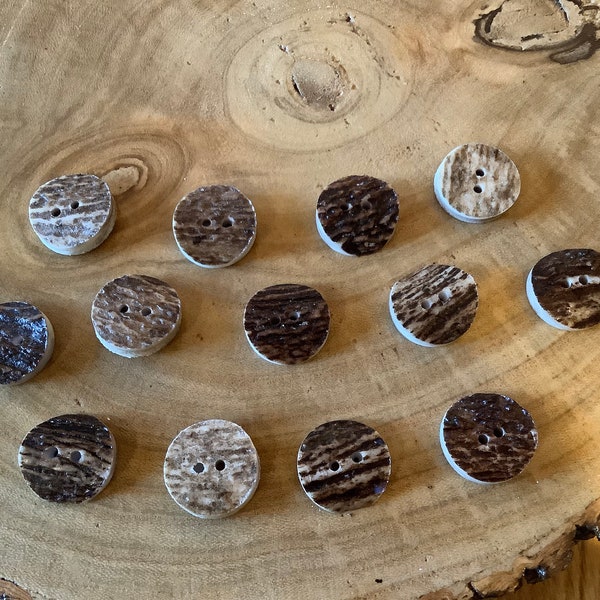 Real red deer antler buttons