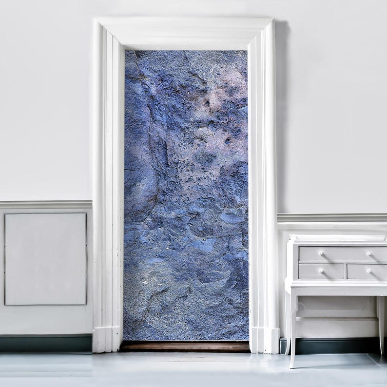 Blue Abstract Poster Sticker for Door, Window Wall Fridge Sticker Peel ...