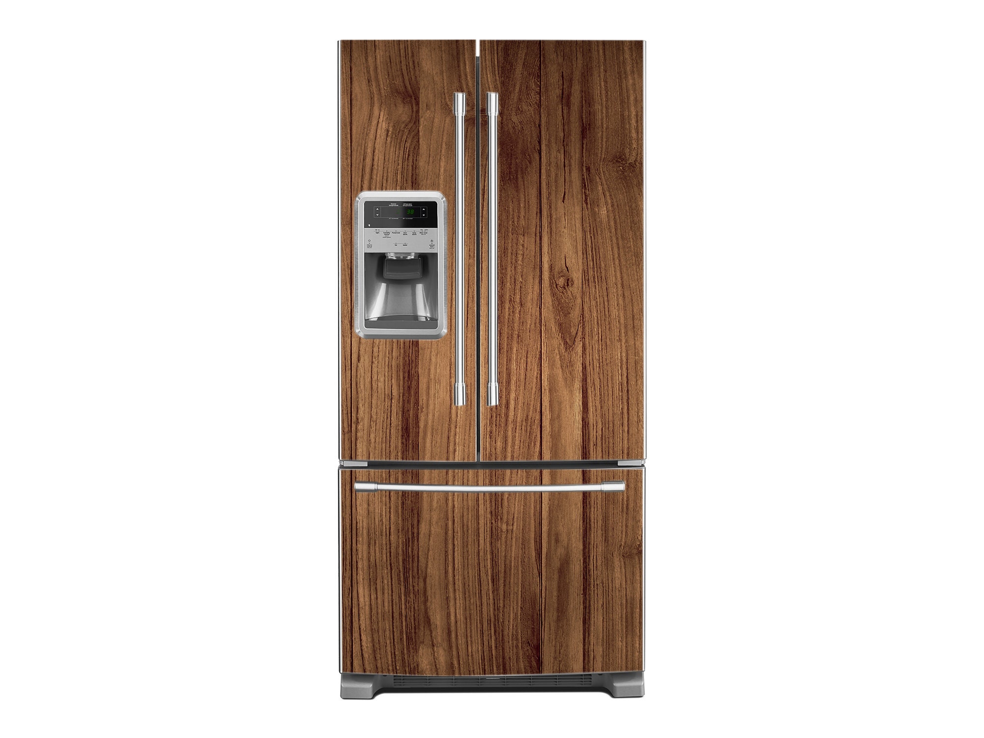 Autocollant Vinyle Porte De Congélateur – Design Feuilles D'Arbre Vintage Marron