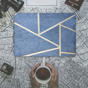 Blue Geometric  Protective Skin l Notebook Vinyl Wrap - Custom Size Laptop Skins Peel & Stick - Ancient Laptop Decal Cover Asus Dell HP GD33