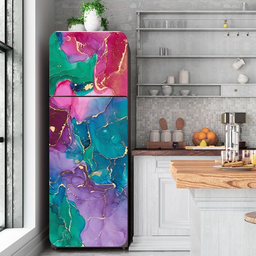 Light Marble Fridge Wrap Refrigerator Cover Peel and Stick Etsy