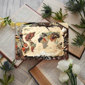 Spice World Map Art Beschermende Laptop Skin Restauran Decor Universele Notebook Vinyl Wrap, Elke Laptop Skins Peel & Stick, Laptop Decal GD84