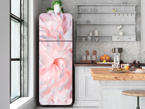 Roze koelkast Wrap marmeren koelkast decal peel en - Etsy Nederland