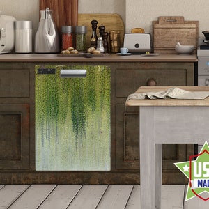 Dishwasher Machine Vinyl Stickers, Flower Decal , Peel & Stick Self Adhesive  Dishwasher Machine Wrap, Kitchen Decor Removable WM32