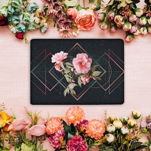 Peony Flower Laptop Decal Skin - Dark Floral Vinyl Decal Sticker Dell  Hp Lenovo Asus Chromebook Acer Universal Cover For Laptop Decal GD148