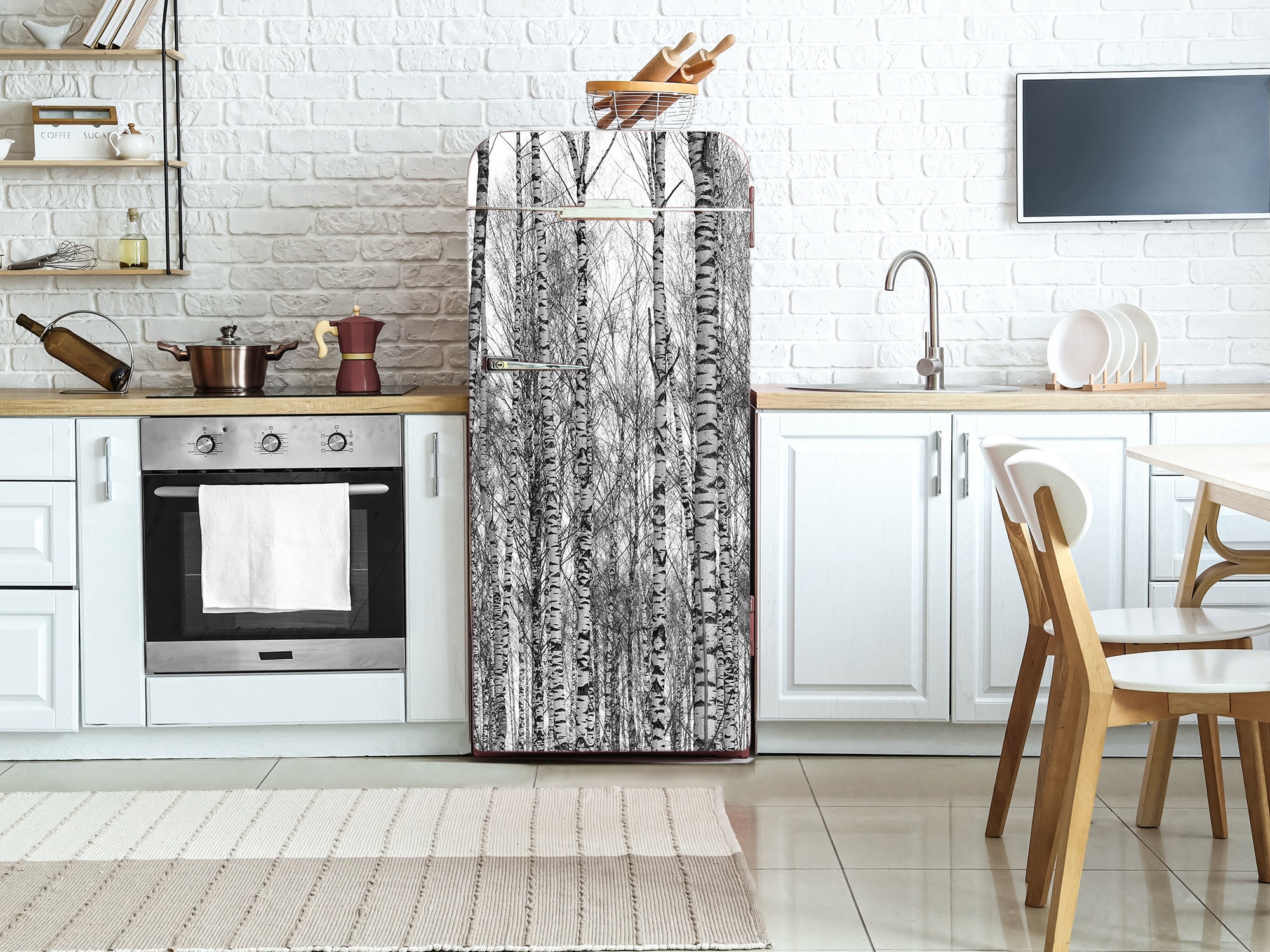 3d Dishwasher Fridge Sticker Refrigerator Wrap Freezer Skin Art Fridge Door  Cover Wallpaper Home Living Kitchen Accessories - Wall Stickers - AliExpress