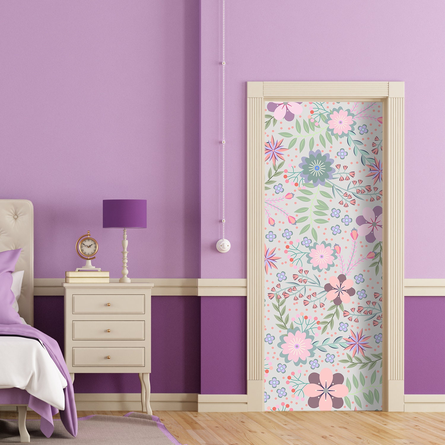 Adesivo Per Porte 3D "Faccia Del Buco" - 77x200 Cm, Autoadesivo, Rimovibile, Impermeabile