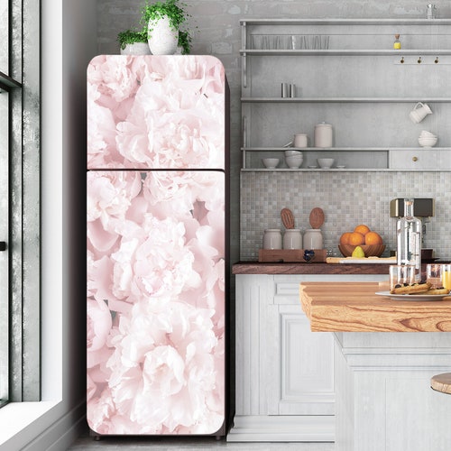 Peony Flower Decal Fridge Peonies Floral Wall Fridge Etsy