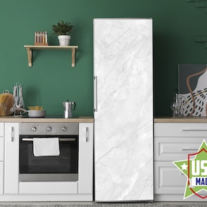 White Marble Fridge Wrap Refrigerator Cover Peel and Stick Self Adhesive Sticker Fridge Door Modern Kitchen Furniture Decor RD268