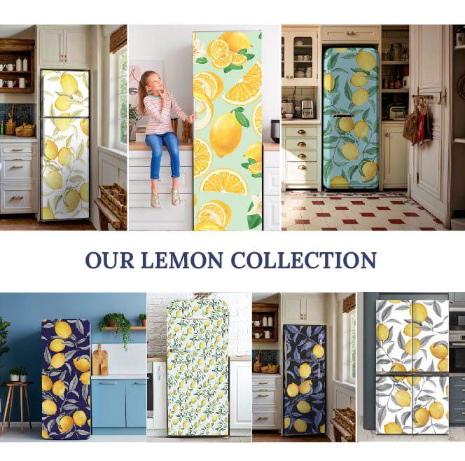 Floral Fridge Wrap, Peel and Stick Vinyl Refrigerator Decal With Cherry ...