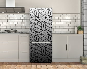 Custom order for Jackie, White and Black Mandala Decal Fridge, Bohemian Wall Fridge Stickers, Peel & Stick Self Adhesive Sticker Fridge RD44