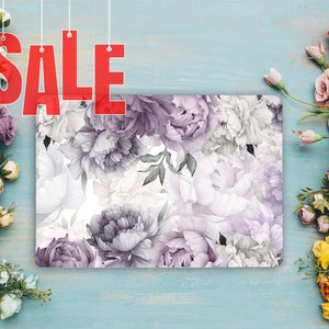 Purple Peony Flower Laptop Skin Decal, Universal Notebook Sticker Vinyl Wrap, HP Dell Lenovo Asus Chromebook Acer Cover Laptop Decal GD332