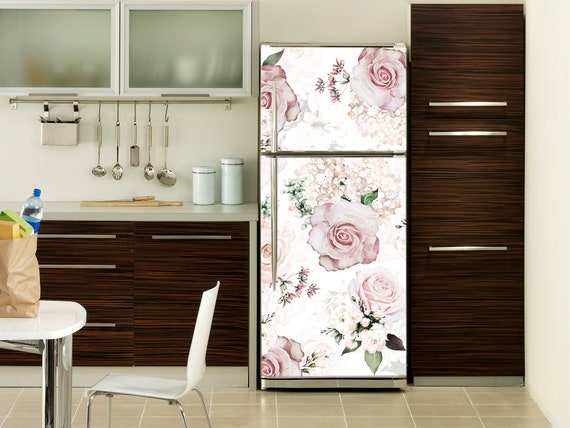 Adesivo per frigorifero fiore rosa Adesivi per frigorifero fiore rosa Adesivo  per frigorifero autoadesivo Decorazione cucina retrò RD274 -  Italia