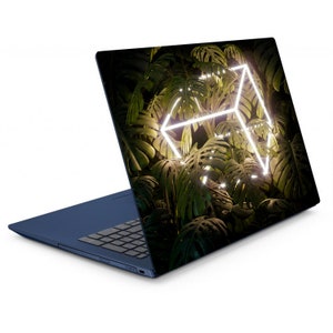 Dark Floral Geometric Laptop Skin 3D - Floral Leaf Vinyl Sticker Dell Inspiron Lenovo Asus Chromebook Acer Universal Cover For Laptop GD147
