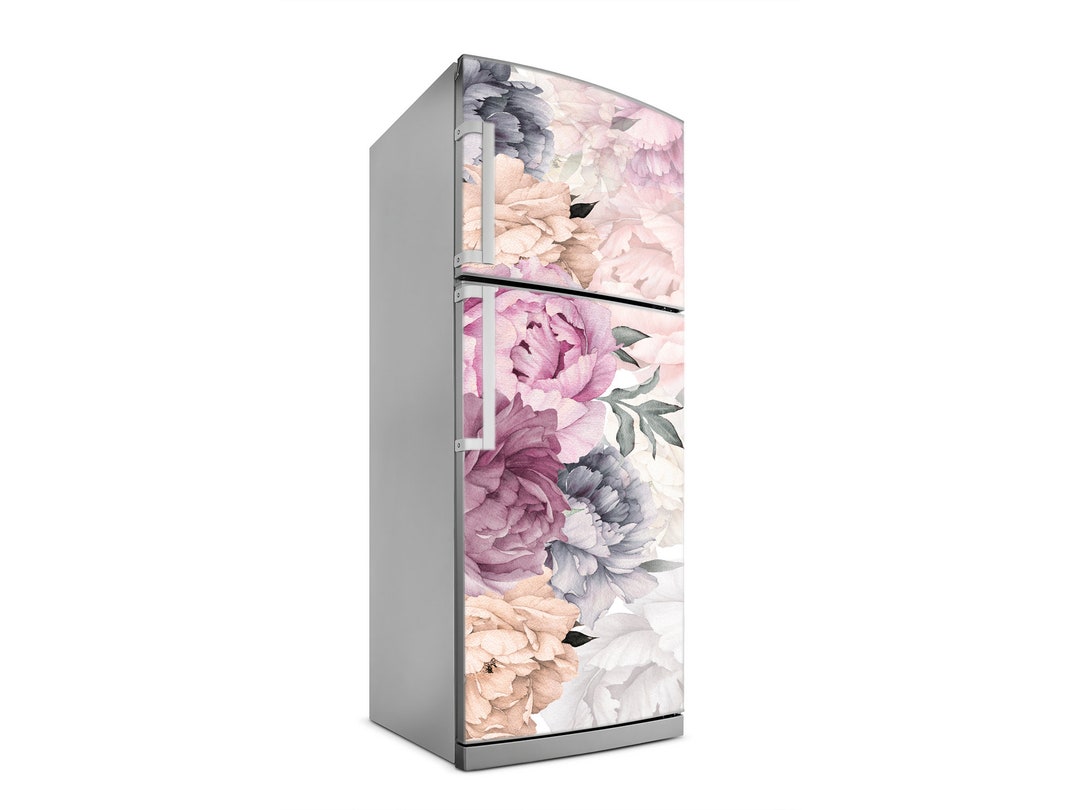Pink and White Peonies Decal Fridge Peony Flower Wall Fridge Etsy