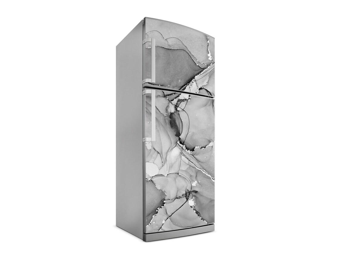 Gray Marble Decal Not Metallic Fridge Cover Wall Fridge Etsy