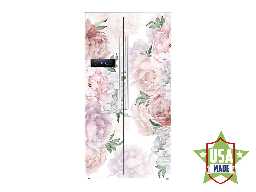 Pink and White Peonies Decal Fridge Peony Flower Wall Fridge Etsy