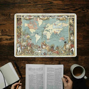 Antieke Wereldkaart Kunst Beschermende Laptop Huid, Oude Oude Aangepaste Decor Universele Notebook Vinyl Wrap, Laptop Skins Peel & Stick Decal GD101