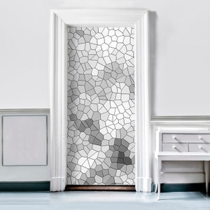 Mosaic Stained Glass Mural for Door, Window Wall Fridge Sticker Peel and Stick Cover Self-adhesive Decal Wrap Door Mural Front Door RD115