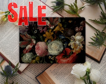 Dark Dutch Flower Laptop Skin,  Floral Notebook Sticker Notebook Vinyl Sticker- Lenovo Asus Chromebook HP Aser Universal Cover GD343