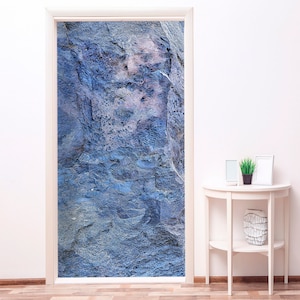 Blue Abstract Poster Sticker for Door, Window Wall Fridge Sticker Peel and Stick Cover Self-adhesive Decal Wrap Door Mural  RD126
