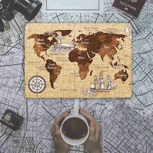 Oude Wereldkaart Art Skin Decor Universele Notebook Dell Lenovo Asus Acer Vinyl Wrap Aangepaste Laptop Skins Peel & Stick Laptop Decal GD88