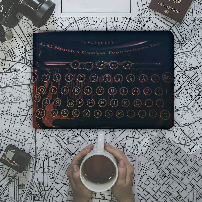 Black Typewriter Laptop Skin Vinyl Decal Sticker Notebook Etsy