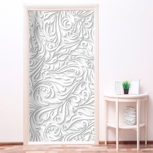 Light Mandala Mural for Door, Bohemian Decor Window Fridge Sticker Peel and Stick Cover Self-adhesive Decal Wrap Door Mural Front RD144