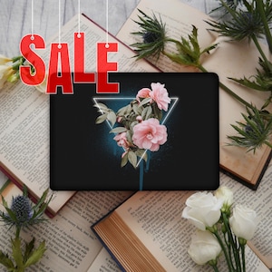 Dark Floral Rrint Laptop Skin, Flower Vinyl Decal Sticker Dell Inspiron Hp Lenovo Asus Chromebook Acer Universal Cover  Laptop Decal GD150