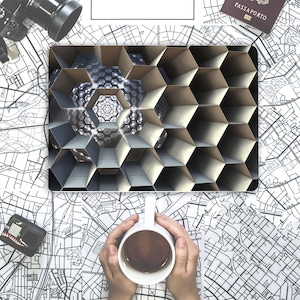 Hexagons Laptop Decal, 3D Geometric Vinyl Sticker Dell Inspiron Hp Lenovo Asus Chromebook Samsung Laptop Sticker Skin Cover Any Laptop GD327