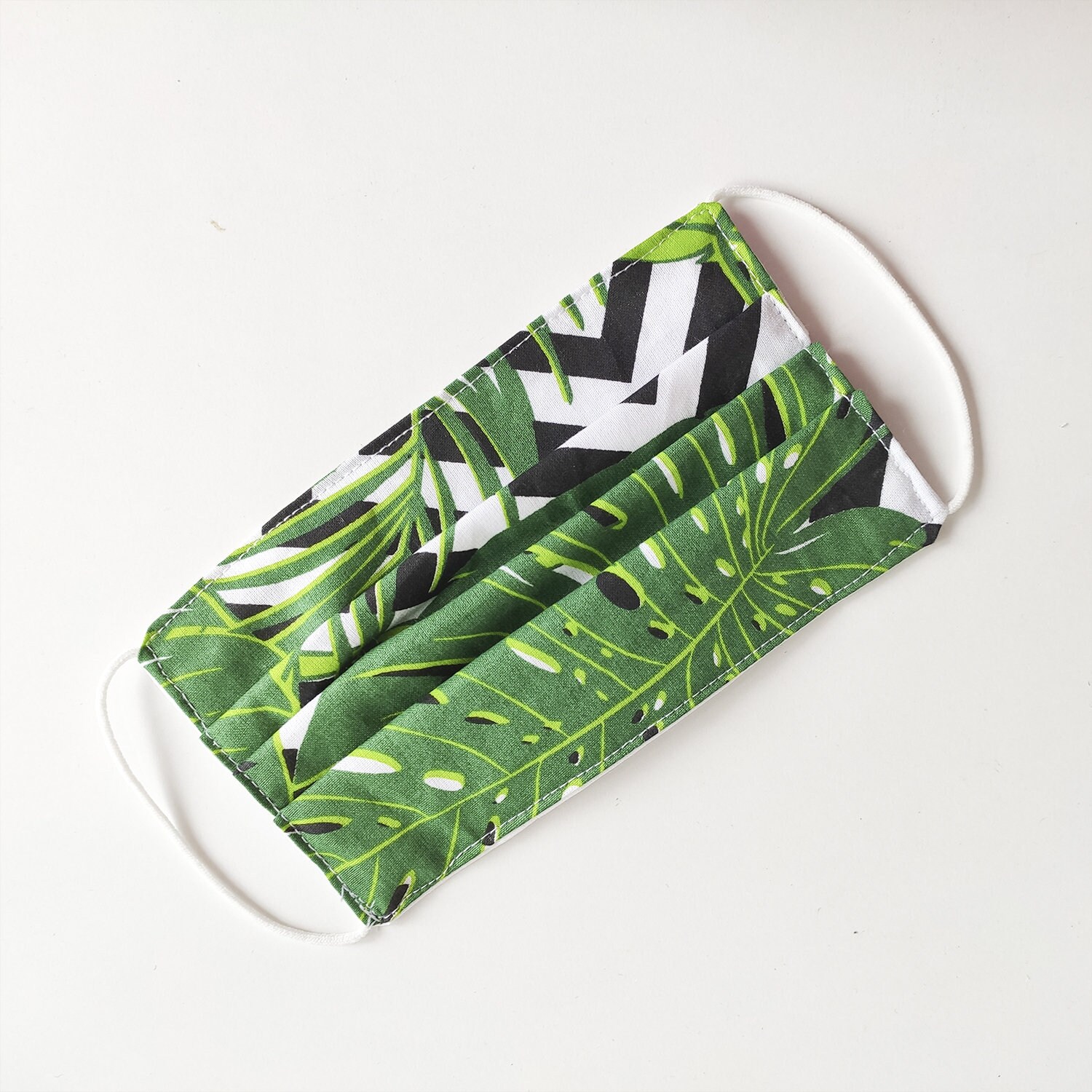 Dark Tropical Leaves Face Mask 100 Cotton Mask Washable Etsy