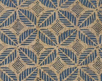 1/2 Yard Cut: Lite Denim Backed Palm Cork Fabric