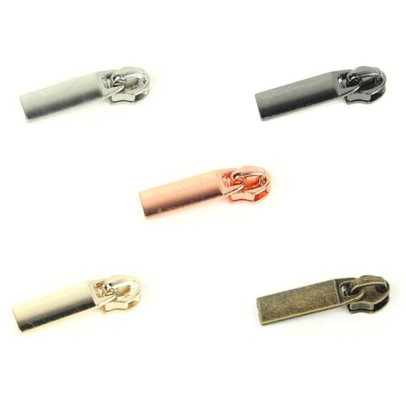 Four #5 Rectangle Zipper Pulls Gold Four #5 Rectangle Zipper Pulls Gold