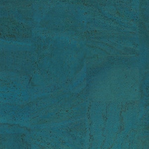May include: A close-up of a teal blue cork board with a textured surface.