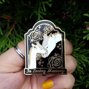 Endangered Animals: Africa Enamel Pin Series- White Giraffe/ In Loving Memory 2&quot;
