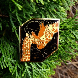 Endangered Animals: Africa Enamel Pin Series- Masai Giraffe/ Mother&#39;s Love 2&quot;