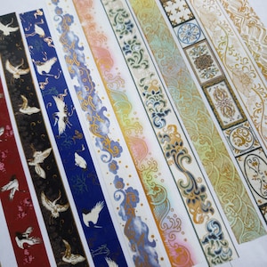 Cinta washi especial con lámina de oro, de inspiración japonesa, para papelería, 5 m