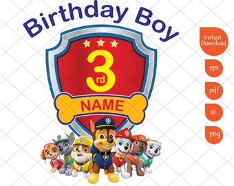 Download Paw Patrol Birthday Shirt Svg Etsy