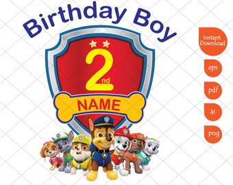 Download Paw Patrol Birthday Shirt Svg Etsy