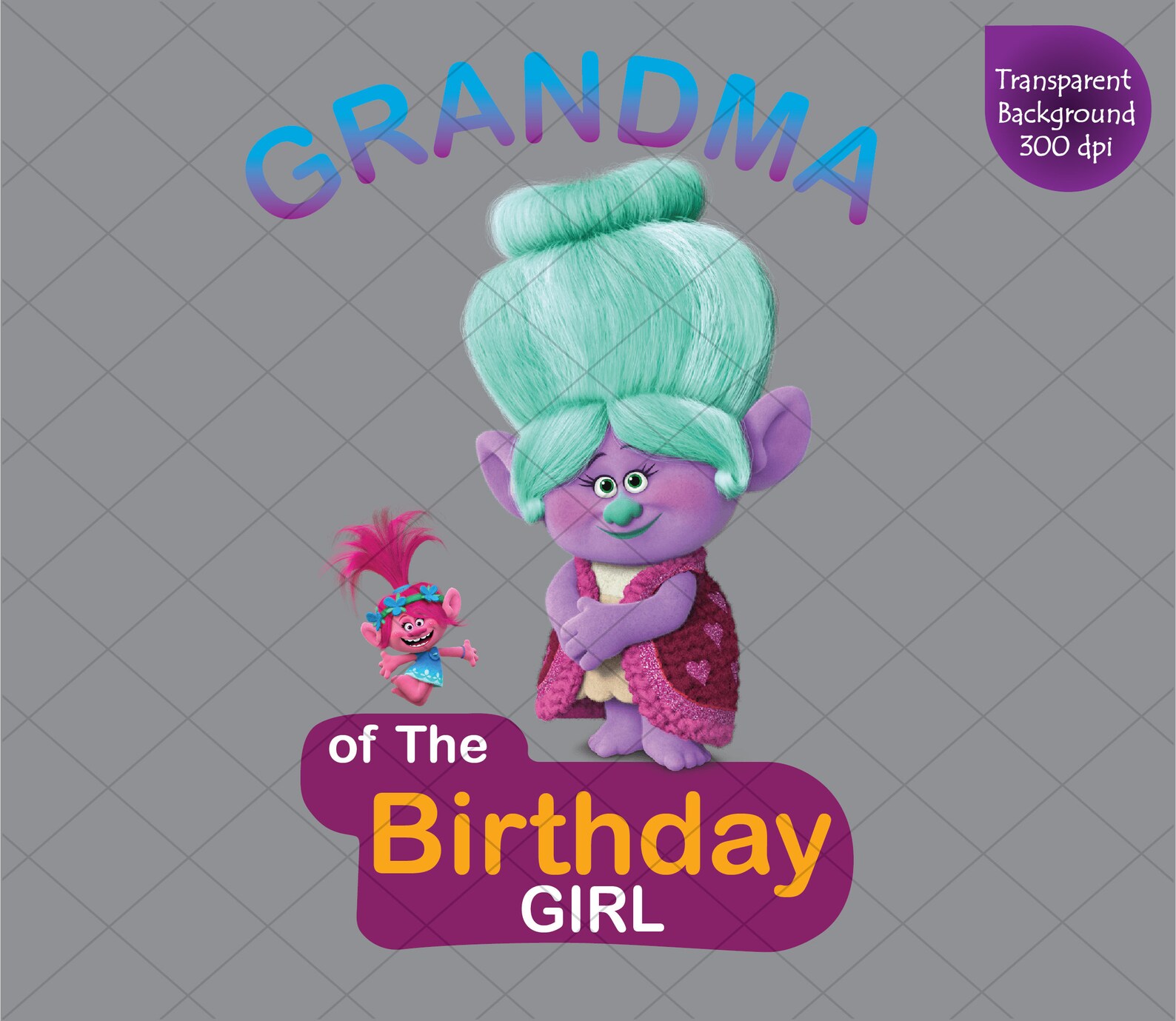 Grandma Troll Birthday Girl Clipart Poppy Trolls Printable Etsy