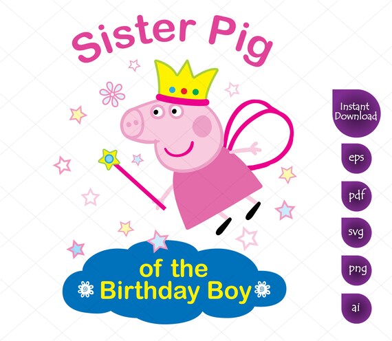 Download Art Collectibles Clip Art Peppa Pig Design Peppa Pig Dxf Png Peppa Pig Clipart Peppa Pig Family Gift For Brother Peppa Pig Birthday Party George Pig Peppa Pig Svg