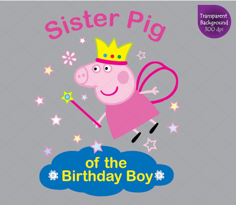 Download Sister Pig of the Birthday Boy Clipart Peppa Pig svg | Etsy