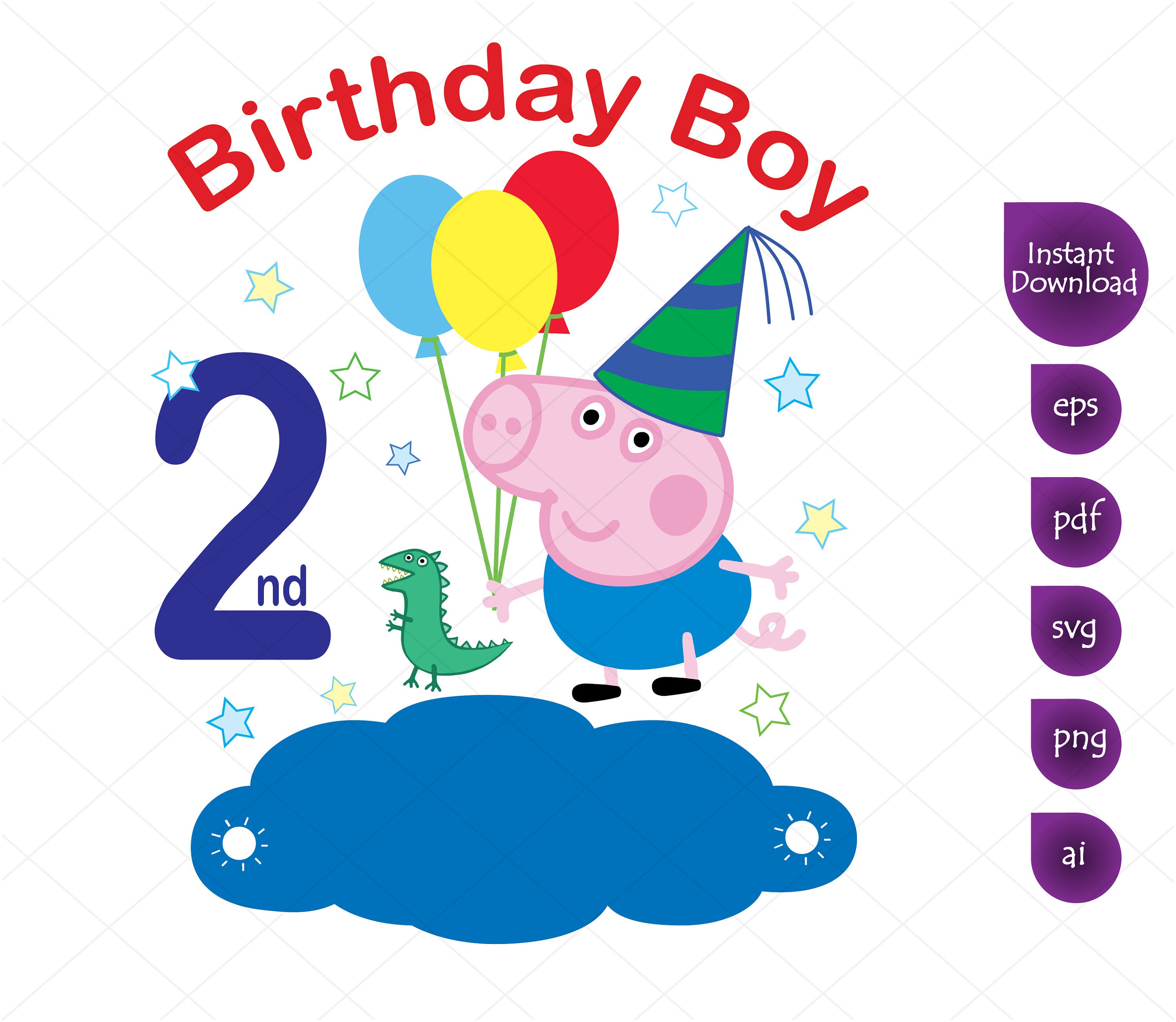 Peppa Pig George Birthday Svg Files