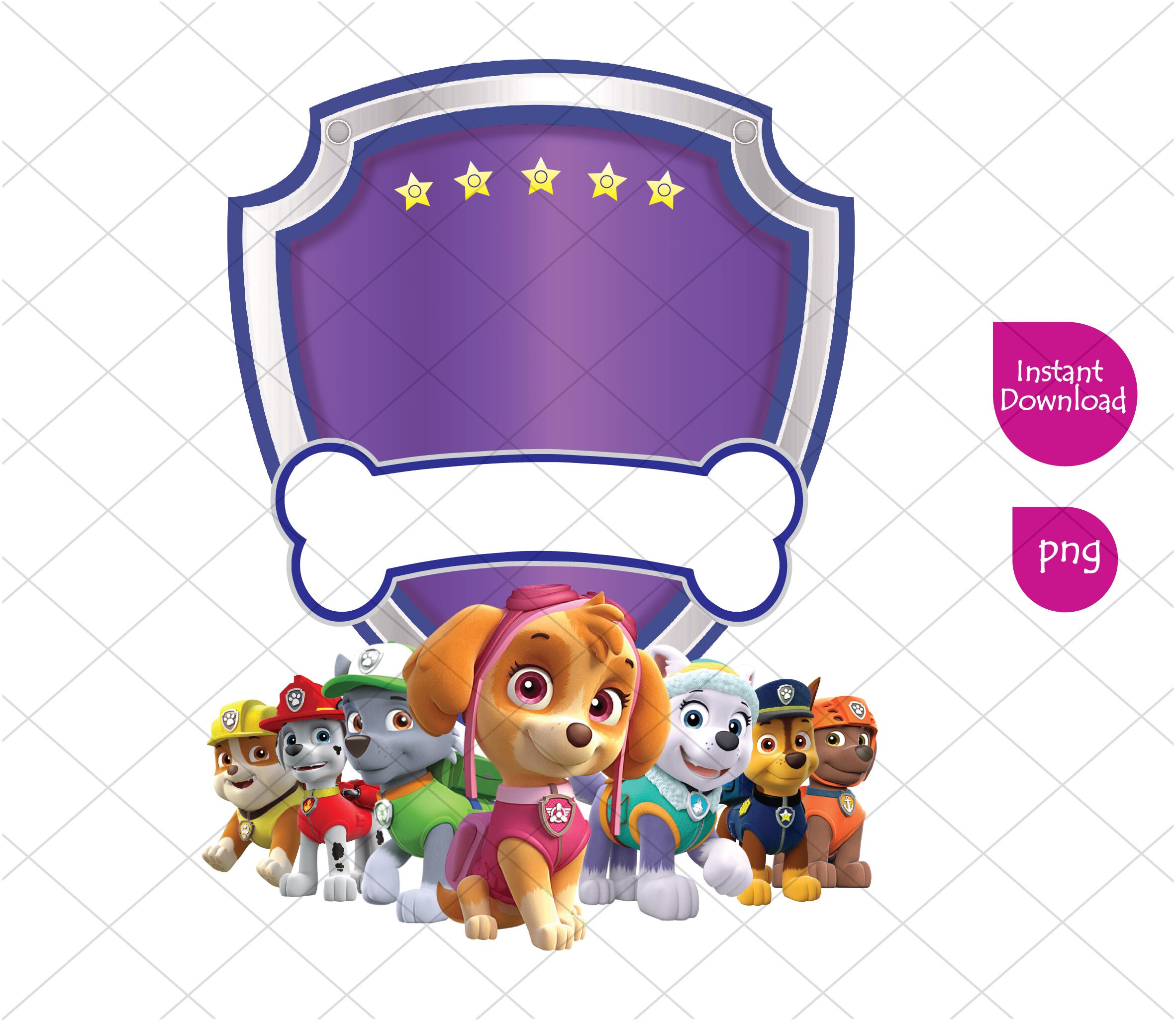 Paw Patrol Birthday Girl Clipart Printable PNG Transparent | Etsy