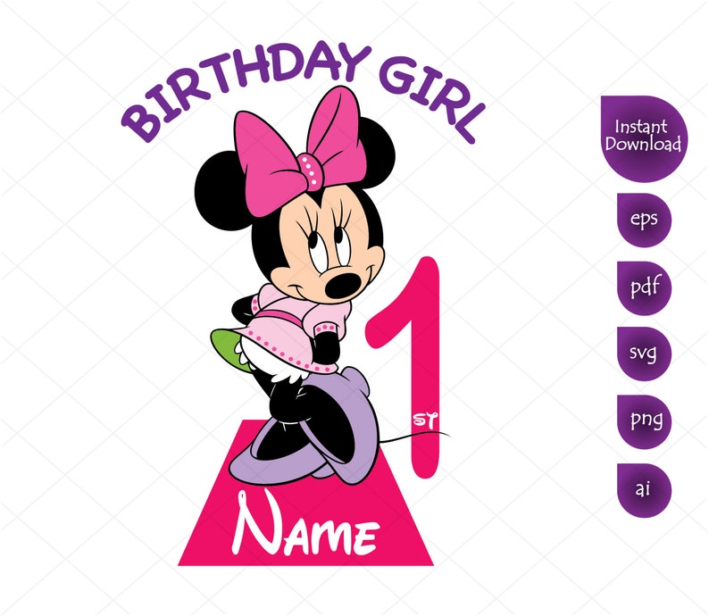 Download Minnie mouse 1st Birthday Girl Clipart Mickey Mouse svg | Etsy