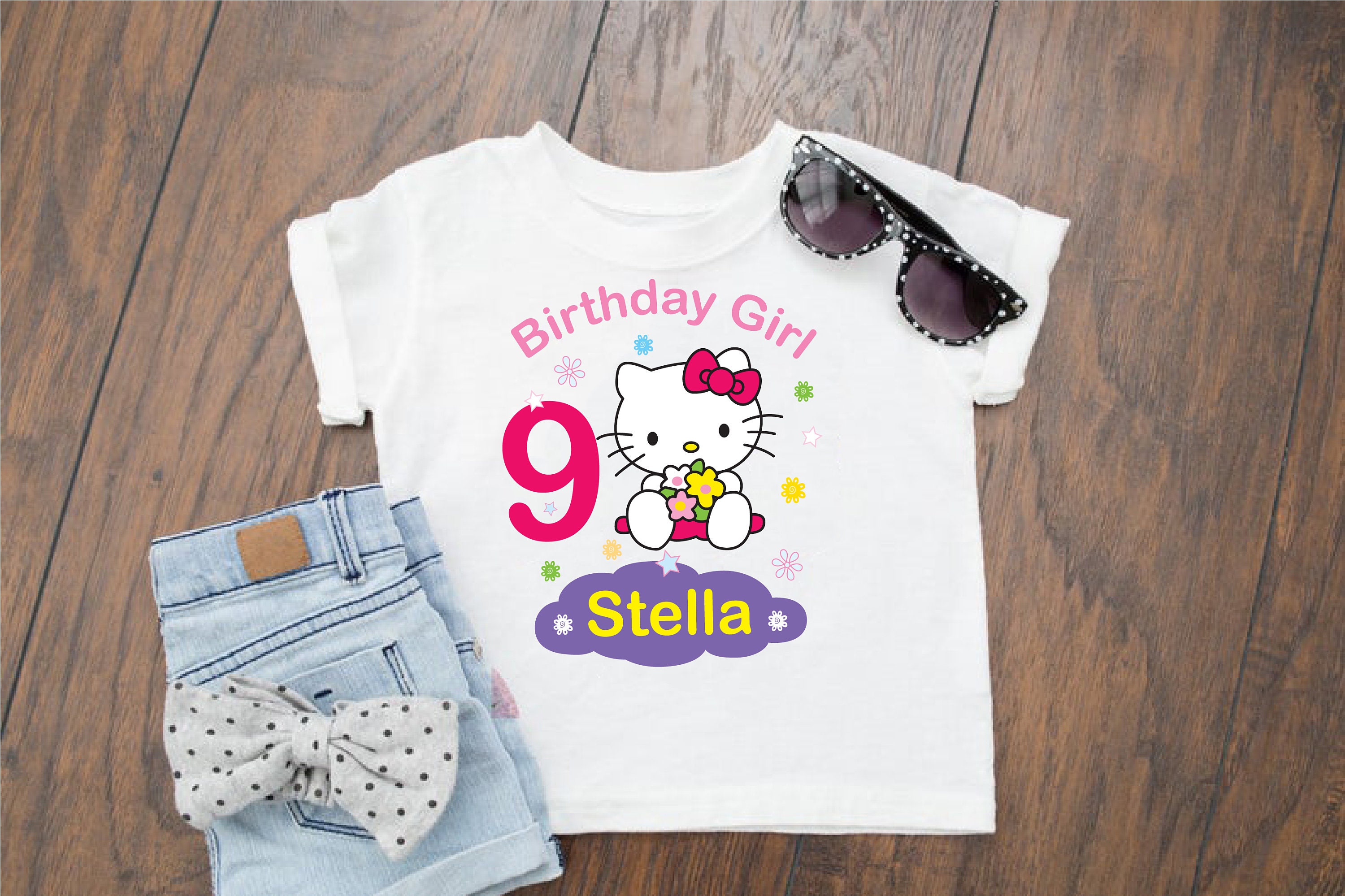 Hello Kitty 9th Birthday Girl Clipart Hello Kitty svg | Etsy