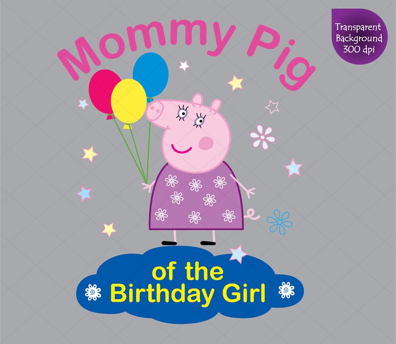 Download Mommy Pig of the Birthday Girl Clipart Peppa Pig svg | Etsy